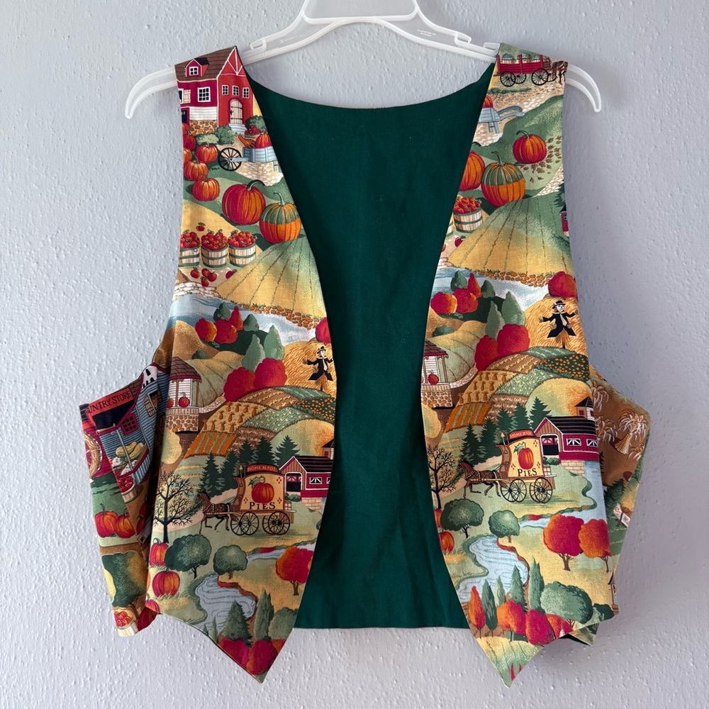 Reversible Vest Fall Harvest Large Teacher Vest Pumpkin